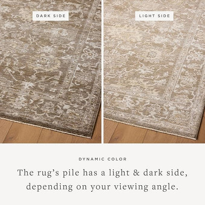 Loloi Magnolia Home by Joanna Gaines Pace Collection PAC-01 Bark/Natural 9'-6" x 9'-6" Round Area Rug