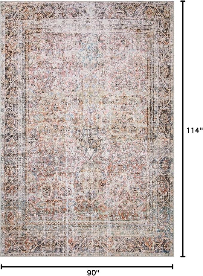 Loloi Adrian Collection ADR-05 Sunset/Charcoal 7'-6" x 9'-6", .19" Thick Area Rug