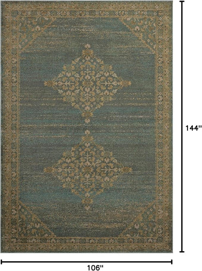 Loloi Magnolia Home by Joanna Gaines Mona Collection MOA-04 Aqua/Wheat 8'-10" x 12' Area Rug