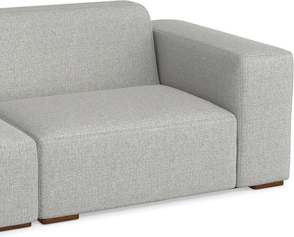 SIMPLIHOME Rex Left-Facing Modular Sectional Sofa in 100% Recycled Polyester Tightly Woven Performance Fabric, Pale Grey, 102-inches Wide, 4-Seater L-Shaped Couch with Left Chaise for Living Room