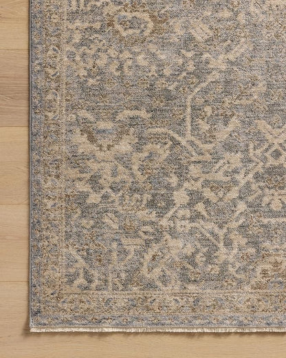Loloi Magnolia Home by Joanna Gaines Junie Collection JUE-01 Blue/Natural 2'-7" x 10'-0", .38 Pile Height, Runner Rug