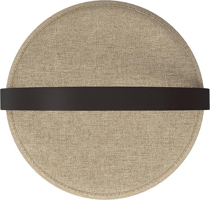 SIMPLIHOME Ramsay 16 inch Wide Contemporary Irregular Footstool in Taupe Linen Look Fabric, Fully Assembled for The Living Room
