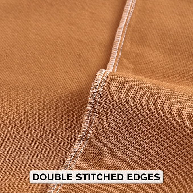 FUTEI Rust Chenille Throw Pillow Covers 16x16 Inch Set of 2,Soft Striped & Diamond Textured Cushion Cases,Modern Home Decor for Couch Living Room