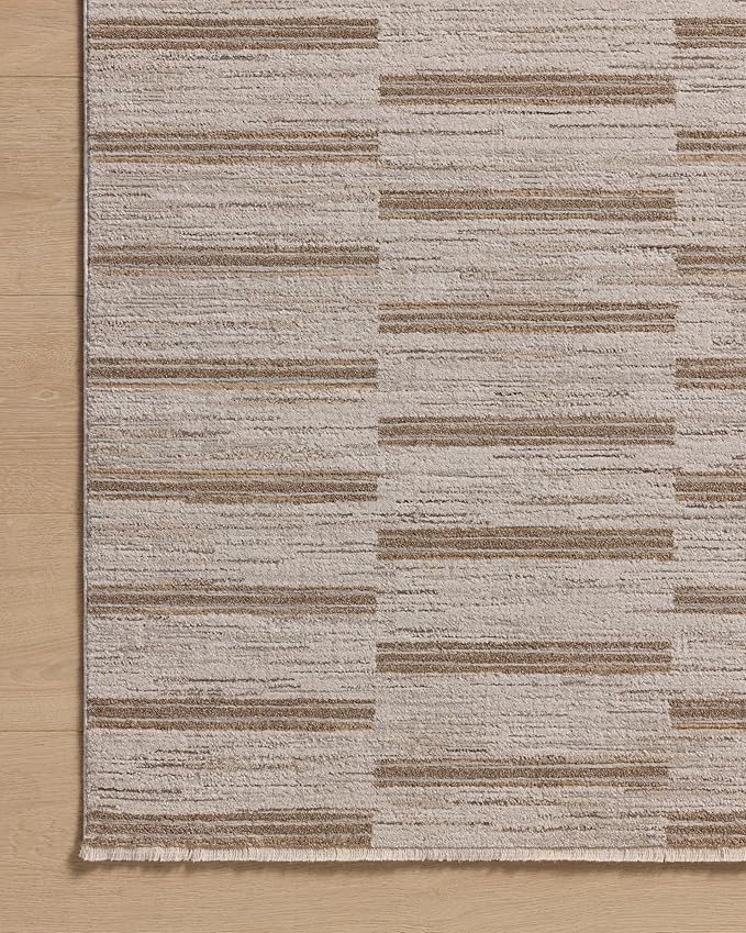 Loloi Amber Lewis Cali Collection CIL-04 Ivory/Tobacco 2'-7" x 10'-0", .25" Pile Height, Runner Rug