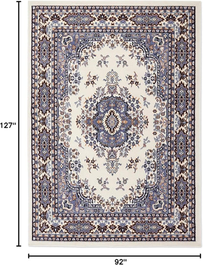 Home Dynamix Premium Sakarya Traditional Medallion Border Area Rug, Porcelain, 7'8"x10'7" Rectangle