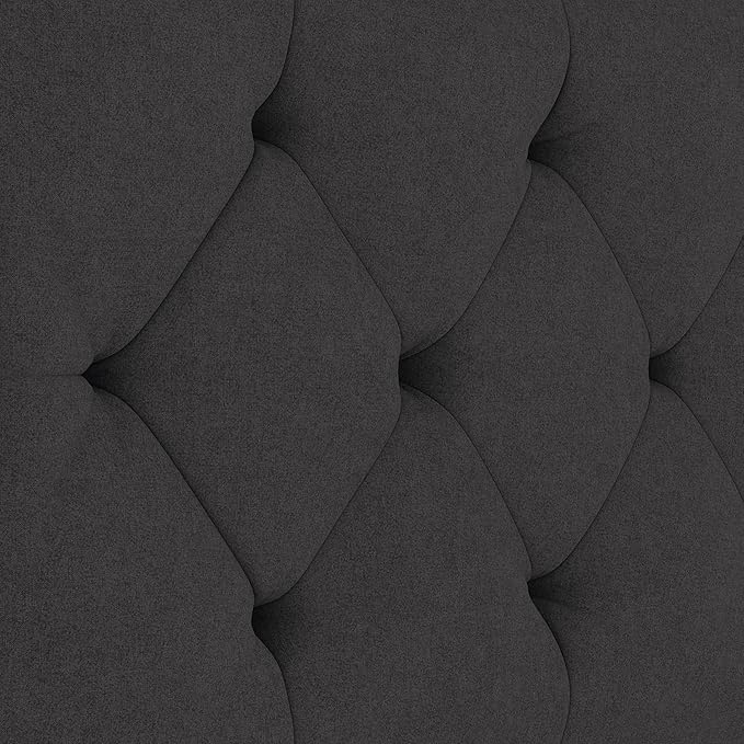 Twin Upholstered Headboard, Twin Head Board Only for Bed Frame from 27”-41”, Adjustable Height Twin XL Headboards with Durable Wood Legs, Fabric Bed Board in Modern Button Design, Dark Grey