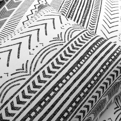 Lush Decor Hygge Geo Reversible 3 Piece Cotton Duvet Set, King, Black & White