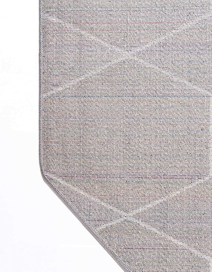 Unique Loom Trellis Frieze Collection Area Rug - Geometric (5' Octagon, Light Gray/ Ivory)