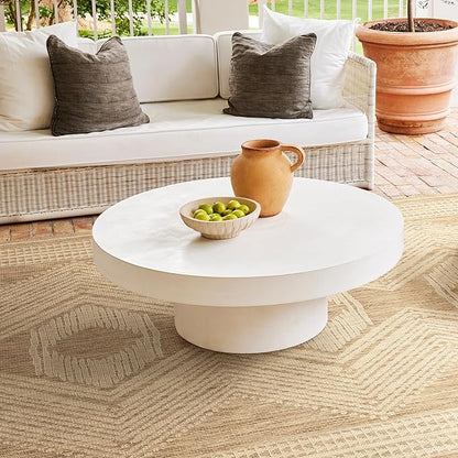 nuLOOM Ranya Light Brown/Ivory, 4' Square, Tribal Geometric, Soft and Cozy, High Traffic, Stain Resistant, Easy Clean, Durable Area Rug for Indoor/Outdoor Patio, Deck, Porch, Garden, Courtyard