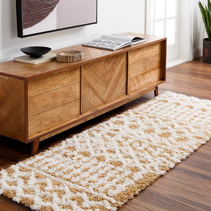Livabliss Hapsburg Moroccan Shag Runner Area Rug, 2'7" x 7'3", Camel