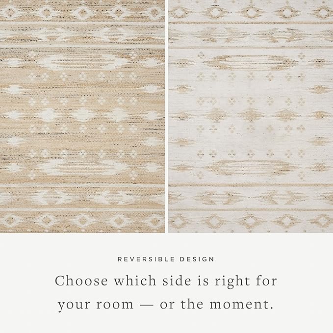 Loloi Angela Rose Rivers Collection RIV-04 Natural/Ivory 5'-0" x 7'-6" Reversible Area Rug