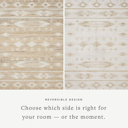 Loloi Angela Rose Rivers Collection RIV-04 Natural/Ivory 8'-6" x 11'-6" Reversible Area Rug