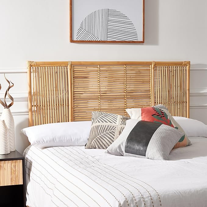 SAFAVIEH Home Collection Falyn Natural Rattan Rectangle Full Size Headboard