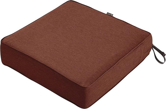 Classic Accessories Montlake FadeSafe Water-Resistant 23 x 23 x 5 Inch Outdoor Seat Cushion, Outdoor Chair Cushion, Heather Henna Red, Outdoor Chair Cushions, Patio Chair Cushions, Patio Cushions