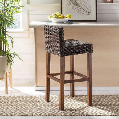 Safavieh Home Collection Cypress Cappuccino Wicker 30-inch Bar Stool