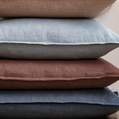 Foindtower Pack of 2, Decorative Linen Soild Throw Pillow Covers Soft Accent Euro Cushion Case Boho Farmhouse Pillowcase for Chair Couch Sofa Bedroom Living Room Home Decor 18 x 18 Inch Sky Blue