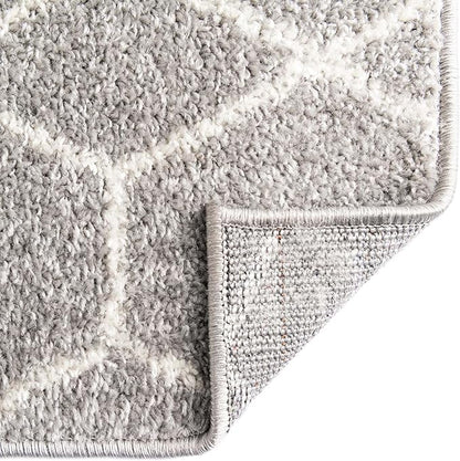 Unique Loom Trellis Frieze Collection Area Rug - Geometric (6' 1" x 9', Light Gray/ Ivory)
