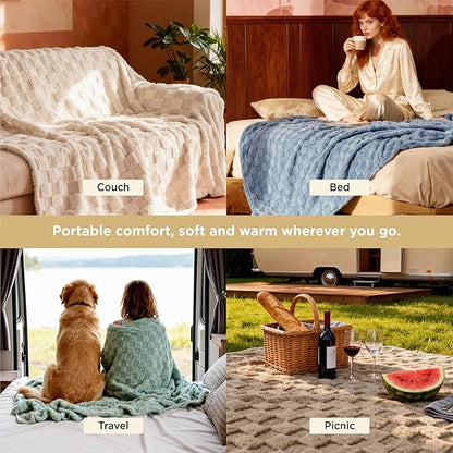 Bedsure GentleSoft King Size Blanket for Bed - Super Soft Cozy Blankets for Women Men Girls, Large Fuzzy Fleece Throw for Bedroom Decor, Sage Green,108x90 Inches