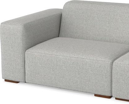 SIMPLIHOME Rex 2-Seater Modular Sofa in 100% Recycled Polyester Tightly Woven Performance Fabric, Pale Grey, 88-inches Wide, Handcrafted Modern-Style Loveseat Sofa for Living Room