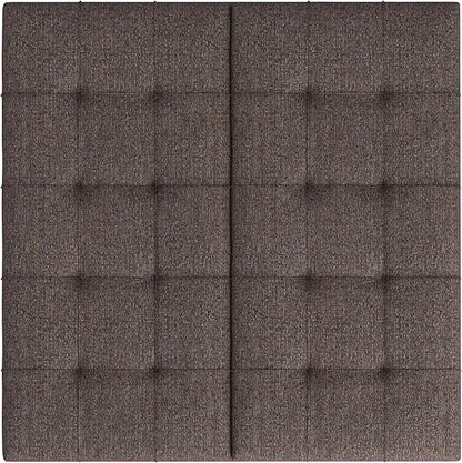 SIMPLIHOME Harrison 36 inch Wide Transitional Square Coffee Table Storage Ottoman in Mink Brown Tweed Look Fabric, Assembled, for the Living Room and Bedroom