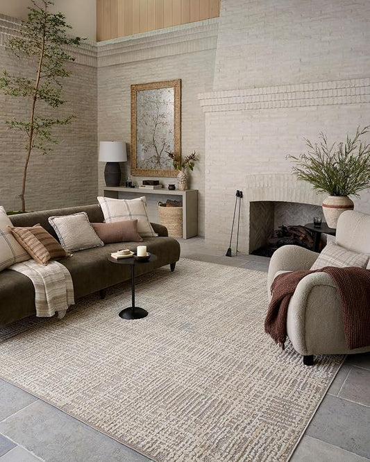 Loloi Amber Lewis Bexley Collection BEX-07 Natural/Dove 2'-7" x 12'-0" Runner Rug Neutral, Textured, Living, Bedroom, Dining, Carpet
