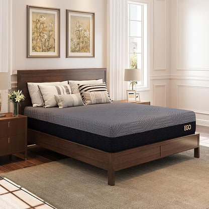 MLILY EGOHOME 10 Inch Twin Mattress, Copper Gel Cooling Memory Foam Mattress for Back Pain Relief,Therapeutic Single Mattress Bed in a Box, Made in USA, CertiPUR-US Certified, 38x75x10 Black
