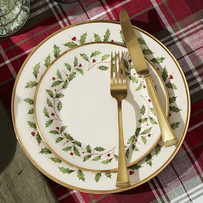 Lenox 893172 Holiday 12-Piece Plate and Bowl Set, Christmas Dinnerware, Hosting