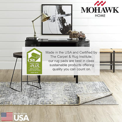 Mohawk Home 2' 2" x 10' Non Slip Grip Rug Pad 1/2" Thick Dual Surface Felt Cushion + Rubber Gripper - Safe for All Floors