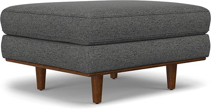 SIMPLIHOME Morrison Mid-Century Modern 89 inch Wide Sofa with Ottoman Set in Charcoal Grey Tightly Woven Performance Fabric for the Living Room and Family Room