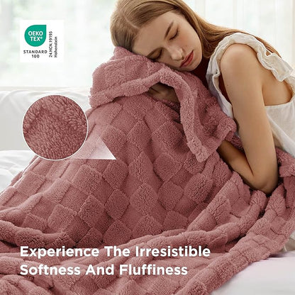 Bedsure GentleSoft Dusty Pink Throw Blanket for Couch - Super Soft Cozy Blankets Gifts for Women Men Girls, Cute Small Fleece Throws for Bedroom Home Decor, 50x70 Inches