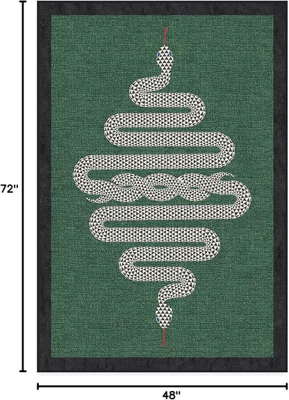 RUGGABLE x Jonathan Adler Machine Washable Modern Area Rug – Venom Emerald 4x6, Stain-Resistant, Non-Slip – Medium Rugs for Living Room, Bedroom, Hallway, Entryway & Office–with Cushioned Pad