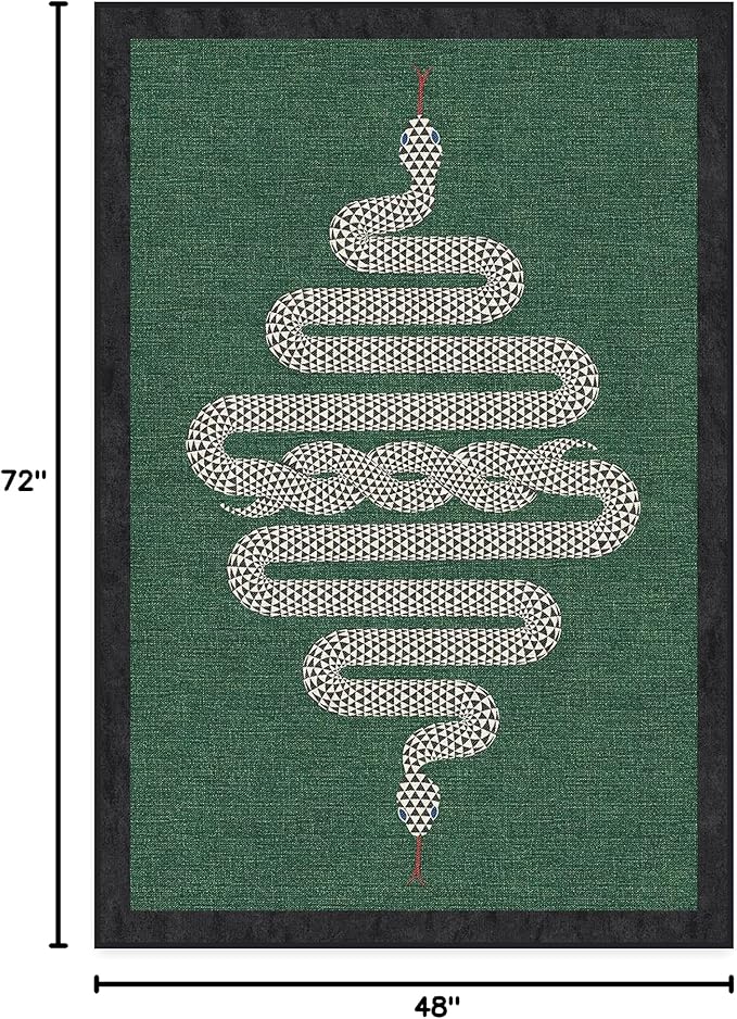 RUGGABLE x Jonathan Adler Washable Modern Area Rug – Venom Emerald 4x6, Stain-Resistant, Non-Slip – Medium Machine Washable Rugs for Living Room, Bedroom, Hallway, Entryway & Office–with Standard Pad