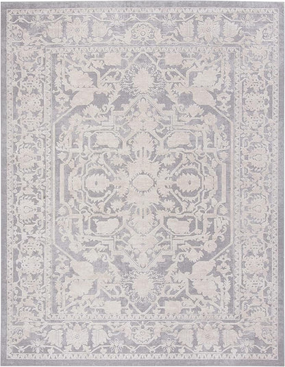 SAFAVIEH Area Rug 4x6 - Reflection Collection - Light Grey & Cream, Non-Shedding & Easy Cleaning, Ideal for Foyer, Living Room, Bedroom (RFT665C)