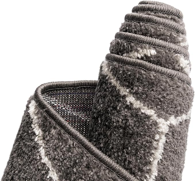 Unique Loom Trellis Frieze Collection Area Rug - Geometric (3' Round, Dark Gray/ Ivory)
