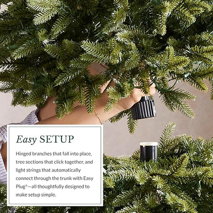Balsam Hill 9ft Pre-Lit Classic Blue Spruce - Artificial Christmas Tree with 1500 LED Clear Lights, Easy Plug Technology, Premium Stand for Indoor Holiday Decorating