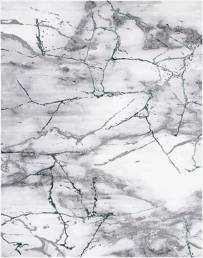 SAFAVIEH Craft Collection Area Rug - 12' x 15', Grey & Green, Modern Abstract Design, Non-Shedding & Easy Care, Ideal for High Traffic Areas in Living Room, Bedroom, Dining (CFT877Y-1215)