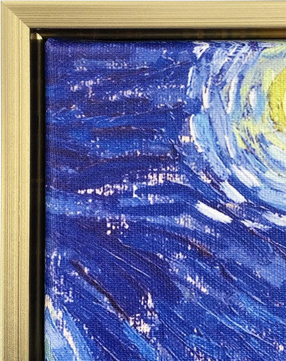 Wieco Art Framed Art Giclee Canvas Prints of Starry Night by Vincent Van Gogh Paintings Reproduction Post-Impressionism Artwork Framed Wall Art for Living Room Home decorations