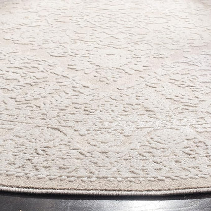 SAFAVIEH Area Rug 8' Round - Reflection Collection - Large - Beige & Cream, Non-Shedding & Easy Cleaning, Ideal for Living Room, Bedroom, Dining Space (RFT668A)