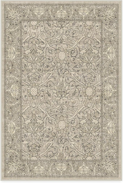 RUGGABLE x Morris & Co Washable Area Rug – Montreal Natural Stone 4x6, Stain-Resistant, Non-Slip – Medium Machine Washable Rugs for Living Room, Bedroom, Hallway, Entryway & Office–with Standard Pad
