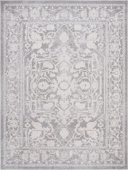 SAFAVIEH Area Rug 10x14 - Reflection Collection - Large - Light Grey & Cream, Non-Shedding & Easy Cleaning, Ideal for Living Room, Bedroom (RFT665C)