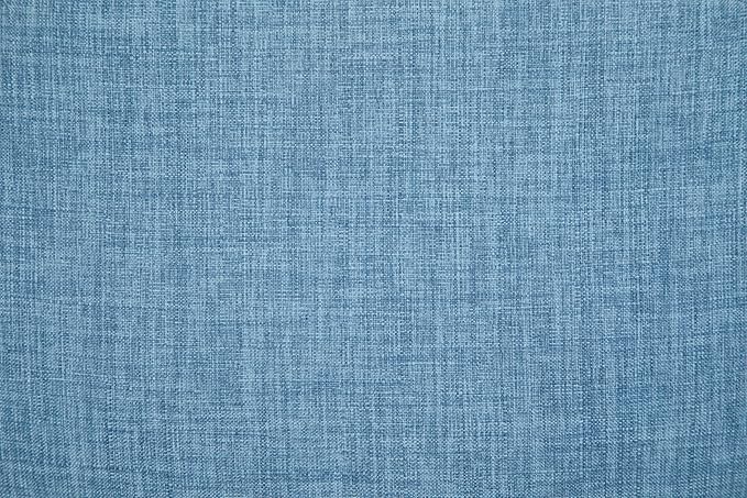 SIMPLIHOME Randolph Counter Stools (Set of 2) - 28 Inch Seat Height Upholstered Bentwood Kitchen Seats in Medium Blue Linen Look Fabric, Mid Century Modern Seating with Curved Backrest and Footrest