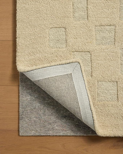 Loloi Leanne Ford Craven Collection CVN-04 Oatmeal/Dove 2'-3" x 3'-9" Accent Rug Checkered, Patterned, Neutral, Entryway, Mudroom, Bathroom, and Kitchen