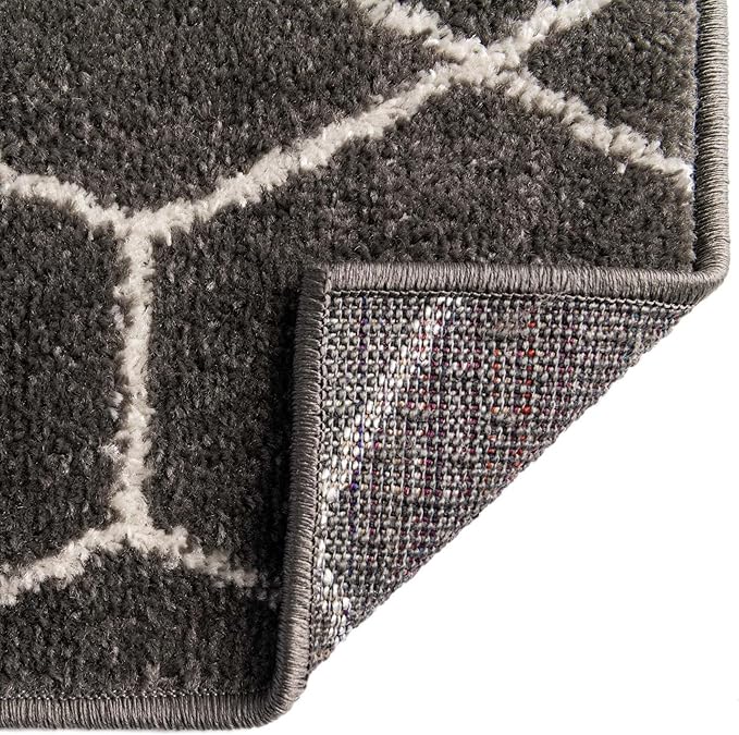 Unique Loom Trellis Frieze Collection Area Rug - Geometric (8' x 11', Dark Gray/ Ivory)