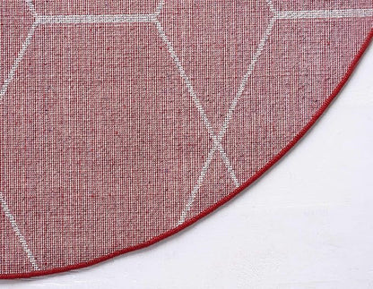 Unique Loom Trellis Frieze Collection Area Rug - Geometric (8' Round, Red/ Ivory)