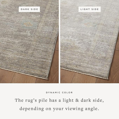 Loloi Magnolia Home by Joanna Gaines Millie Collection MIE-05 Stone/Natural 2'-7" x 10'-0", .25" Pile Height, Runner Rug