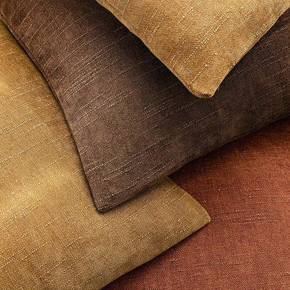 Foindtower Set of 2 Textured Chenille Throw Decorative Pillow Covers Square Accent Solid Cushion Cover Neutral Farmhouse Lumbar Pillow Case for Couch Sofa Bedroom Living Room 12x24 Inch,Dark Bronze