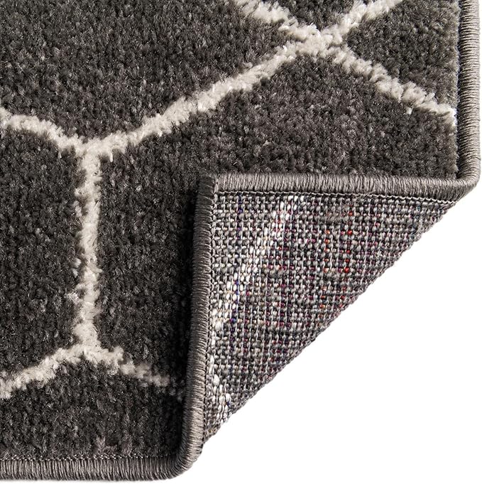 Unique Loom Trellis Frieze Collection Area Rug - Geometric (3' Square, Dark Gray/ Ivory)