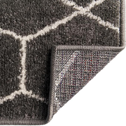 Unique Loom Trellis Frieze Collection Area Rug - Geometric (3' Square, Dark Gray/ Ivory)