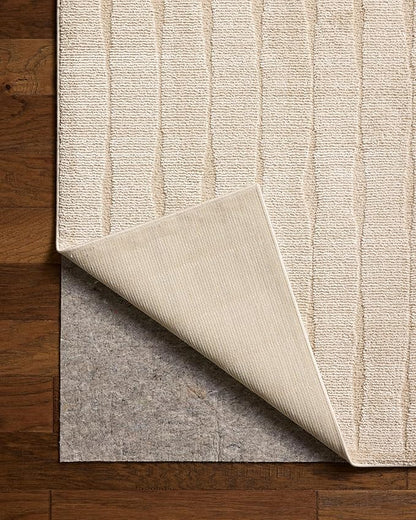 Loloi Chris Loves Julia Calvin Collection CLV-02 Ivory/Oatmeal 6'-3" x 9'-6" Area Rug Checkered Neutral Soft Living Room Bedroom Carpet