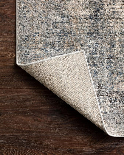 Loloi Teagan Collection TEA-05 Denim/Slate 3'-4" x 5'-7" Accent Rug, Large, Soft Neutral Rug, High-Traffic for Living Room, Bedroom, Home Office, Dining Area